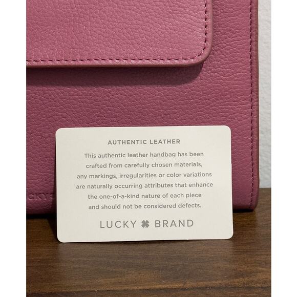 NWT: Lucky Brand - Women's Leather, Raspberry, Convertible, Azbi Crossbody Bag - Picture 4 of 7